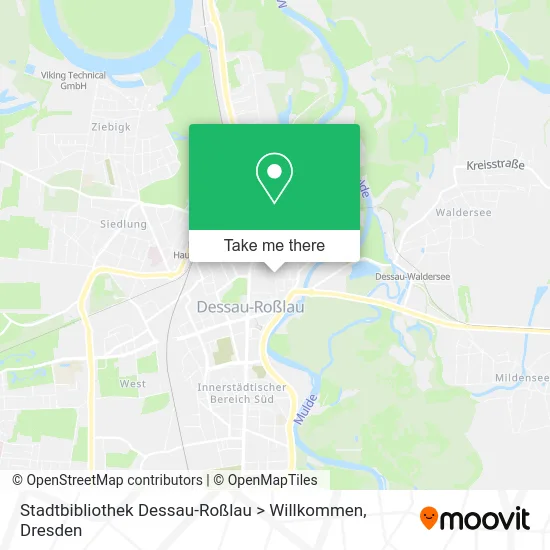 Карта Stadtbibliothek Dessau-Roßlau > Willkommen