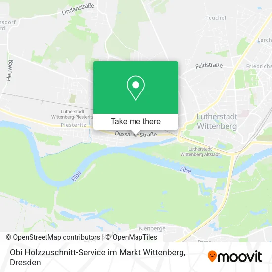 Карта Obi Holzzuschnitt-Service im Markt Wittenberg