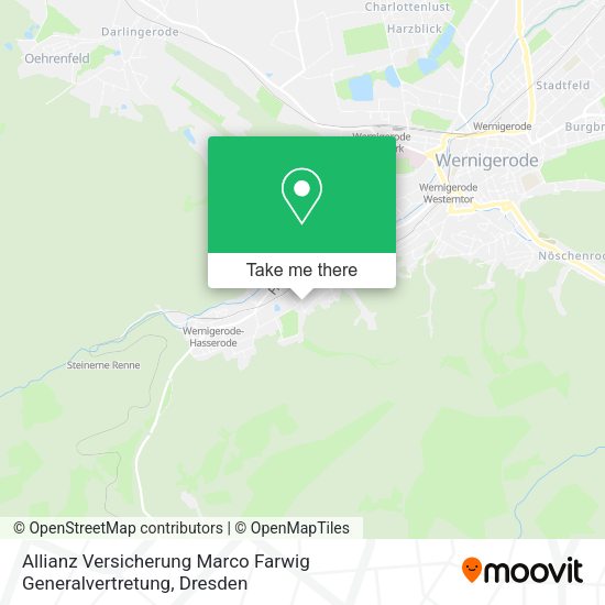 Карта Allianz Versicherung Marco Farwig Generalvertretung