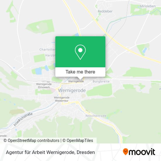 Карта Agentur für Arbeit Wernigerode