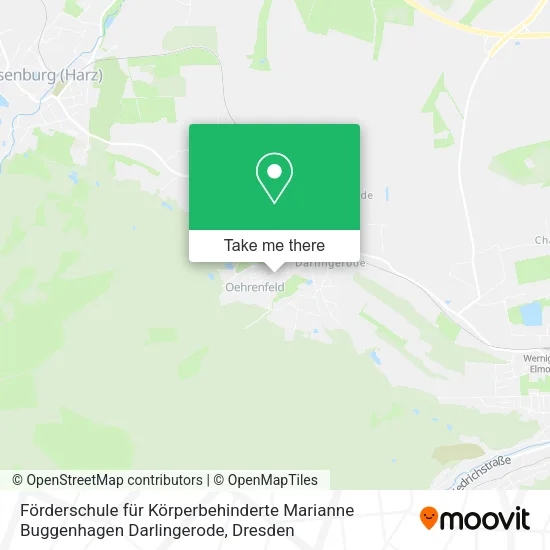 Карта Förderschule für Körperbehinderte Marianne Buggenhagen Darlingerode