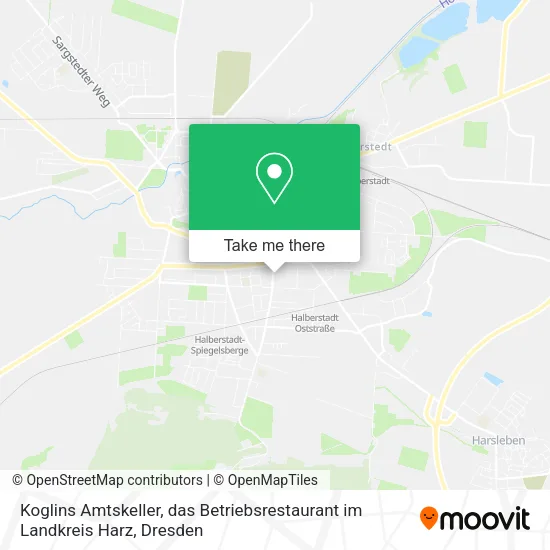 Карта Koglins Amtskeller, das Betriebsrestaurant im Landkreis Harz