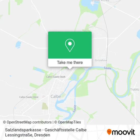 Карта Salzlandsparkasse - Geschäftsstelle Calbe Lessingstraße