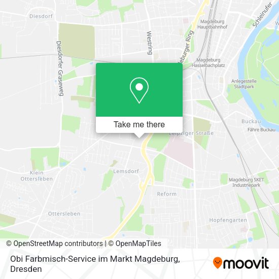 Карта Obi Farbmisch-Service im Markt Magdeburg