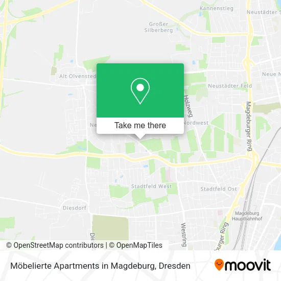 Карта Möbelierte Apartments in Magdeburg