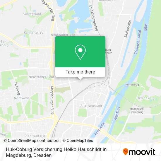 Карта Huk-Coburg Versicherung Heiko Hauschildt in Magdeburg