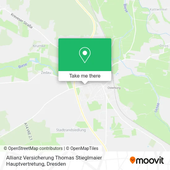 Карта Allianz Versicherung Thomas Stieglmaier Hauptvertretung