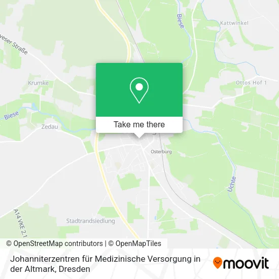 Карта Johanniterzentren für Medizinische Versorgung in der Altmark