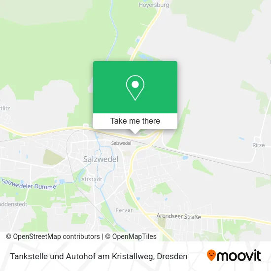 Карта Tankstelle und Autohof am Kristallweg