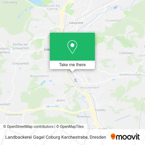 Карта Landbackerei Gagel Coburg Karchestrabe