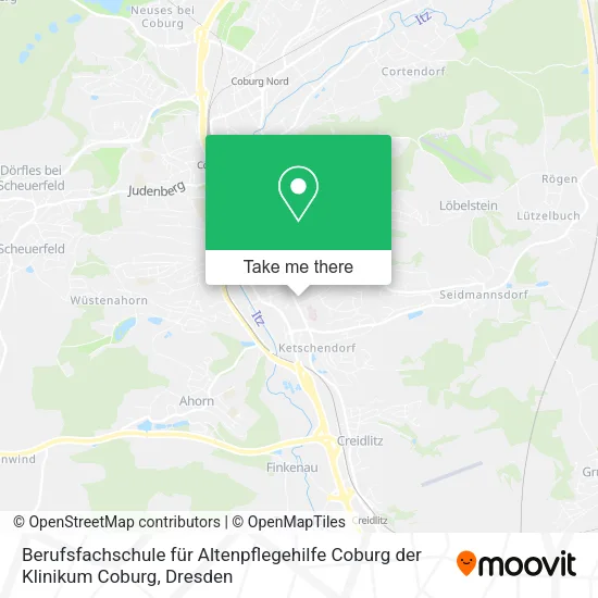 Карта Berufsfachschule für Altenpflegehilfe Coburg der Klinikum Coburg