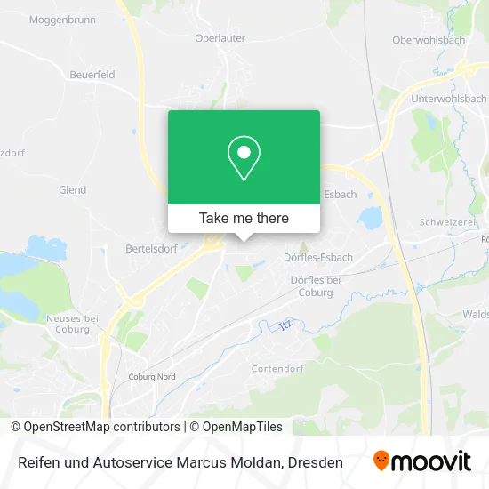 Карта Reifen und Autoservice Marcus Moldan