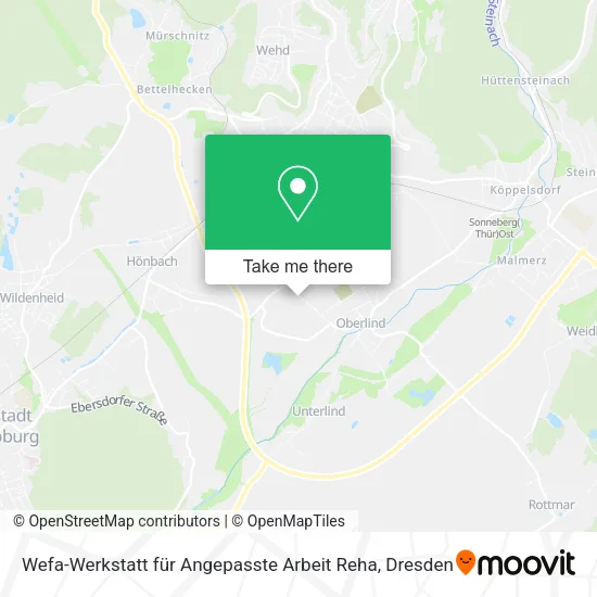 Карта Wefa-Werkstatt für Angepasste Arbeit Reha