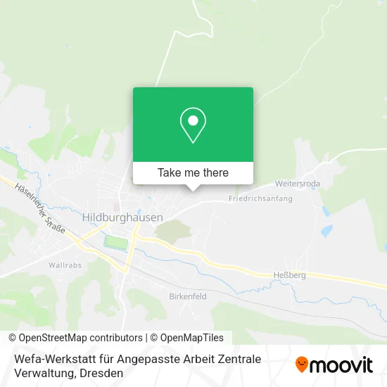 Карта Wefa-Werkstatt für Angepasste Arbeit Zentrale Verwaltung
