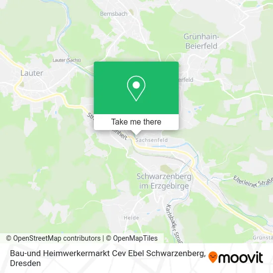 Карта Bau-und Heimwerkermarkt Cev Ebel Schwarzenberg