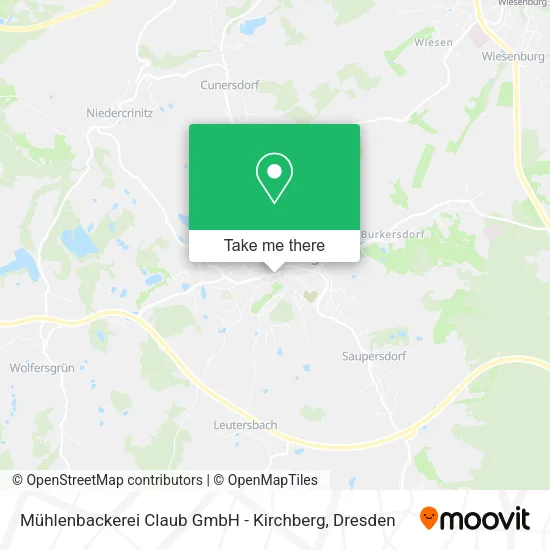 Карта Mühlenbackerei Claub GmbH - Kirchberg