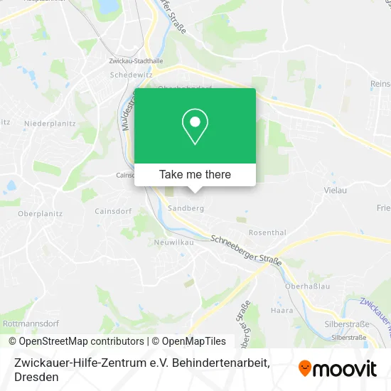Карта Zwickauer-Hilfe-Zentrum e.V. Behindertenarbeit