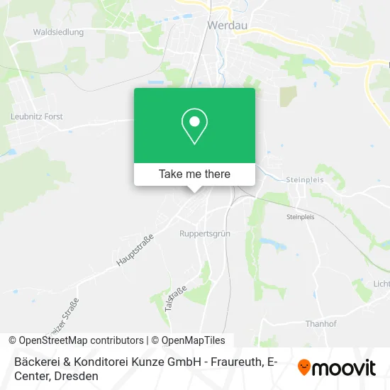 Карта Bäckerei & Konditorei Kunze GmbH - Fraureuth, E-Center