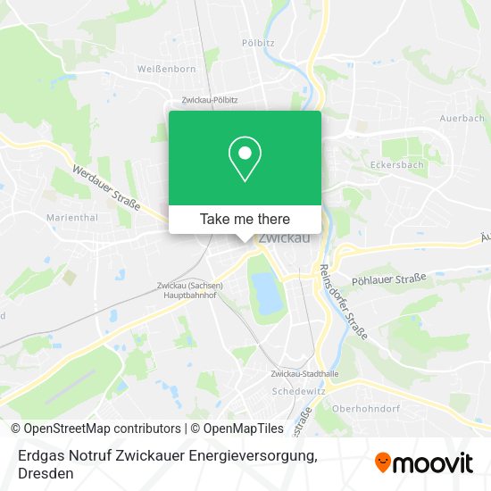 Карта Erdgas Notruf Zwickauer Energieversorgung