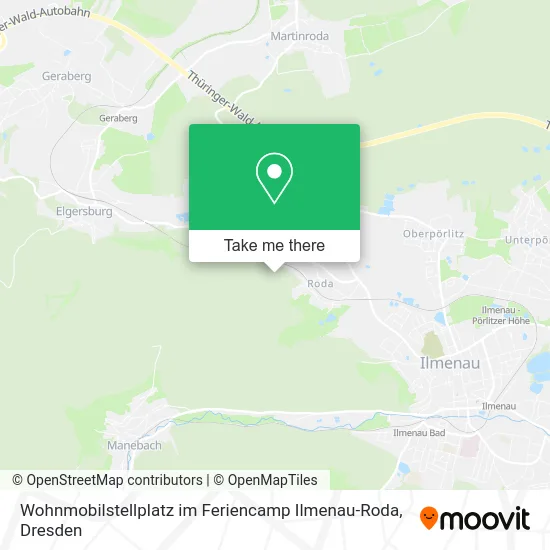 Карта Wohnmobilstellplatz im Feriencamp Ilmenau-Roda