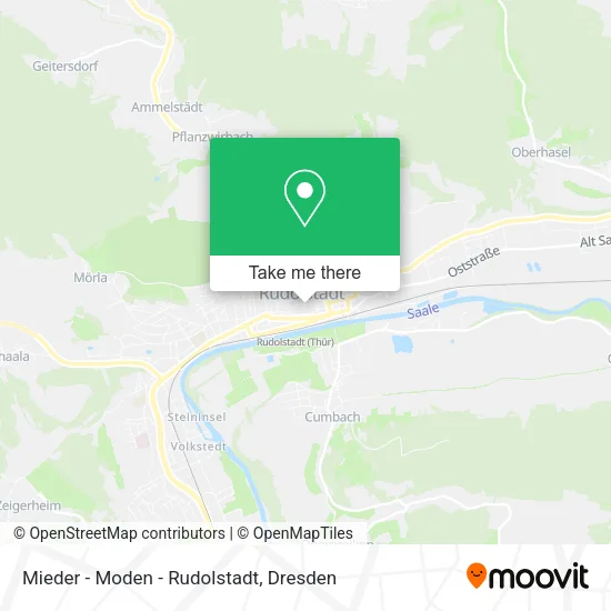 Карта Mieder - Moden - Rudolstadt