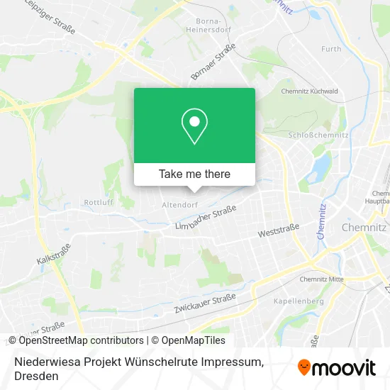 Карта Niederwiesa Projekt Wünschelrute Impressum