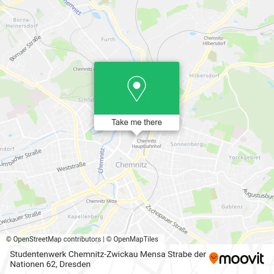 Карта Studentenwerk Chemnitz-Zwickau Mensa Strabe der Nationen 62