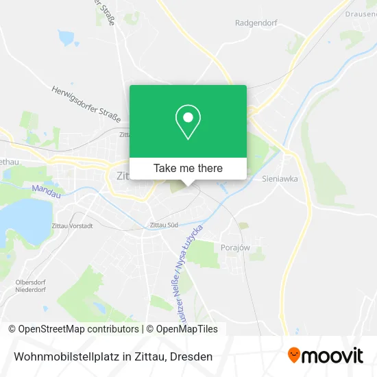 Карта Wohnmobilstellplatz in Zittau