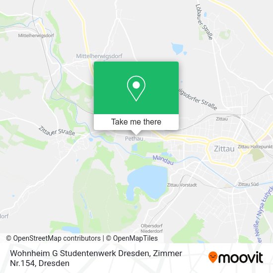 Карта Wohnheim G Studentenwerk Dresden, Zimmer Nr.154