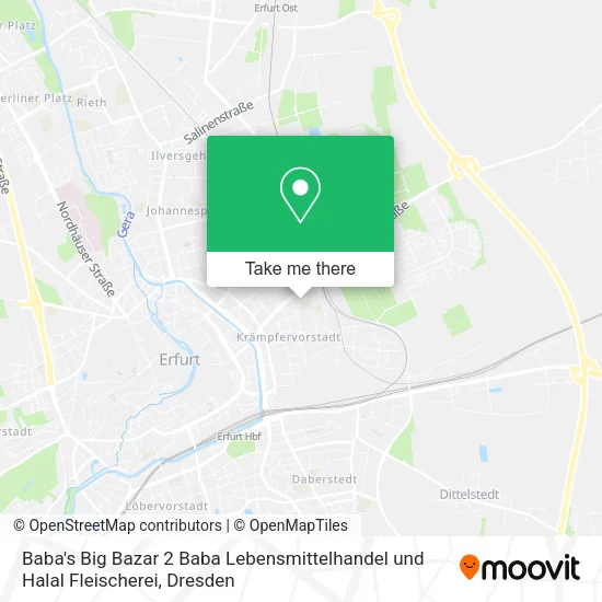 Карта Baba's Big Bazar 2 Baba Lebensmittelhandel und Halal Fleischerei