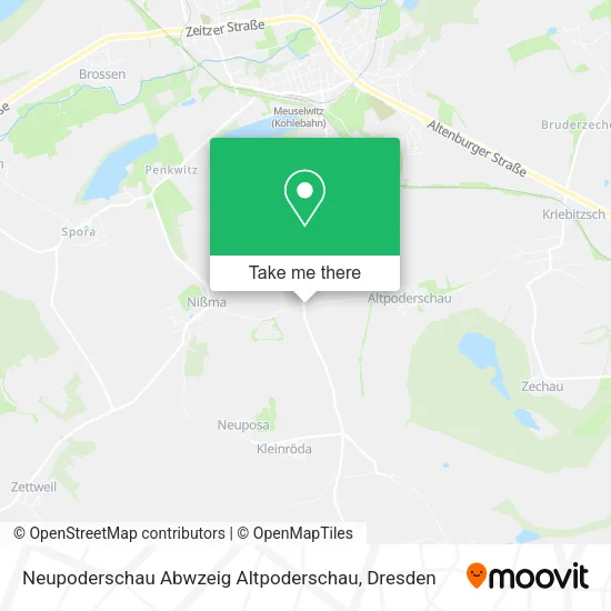 Карта Neupoderschau Abwzeig Altpoderschau