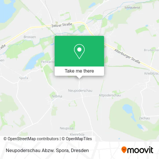 Карта Neupoderschau Abzw. Spora