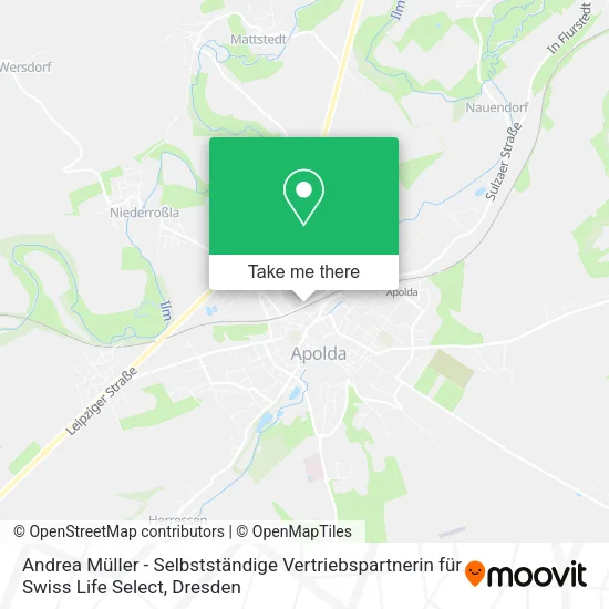 Карта Andrea Müller - Selbstständige Vertriebspartnerin für Swiss Life Select