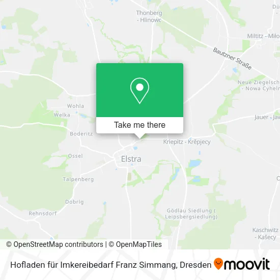 Карта Hofladen für Imkereibedarf Franz Simmang