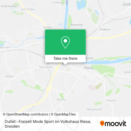 Карта Outlet - Freizeit Mode Sport im Volkshaus Riesa
