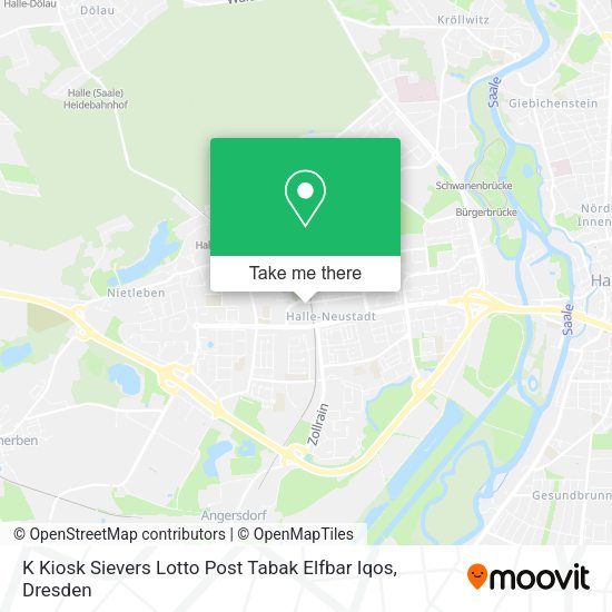 Карта K Kiosk Sievers Lotto Post Tabak Elfbar Iqos