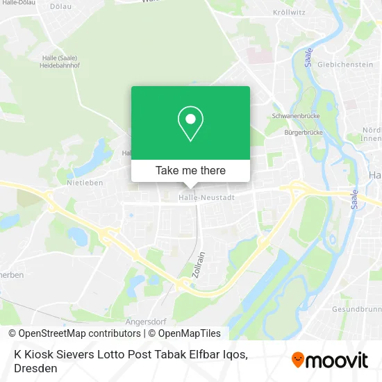 Карта K Kiosk Sievers Lotto Post Tabak Elfbar Iqos