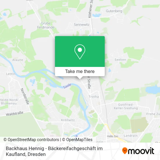 Карта Backhaus Hennig - Bäckereifachgeschäft im Kaufland