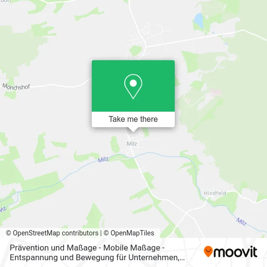 Карта Prävention und Maßage - Mobile Maßage - Entspannung und Bewegung für Unternehmen