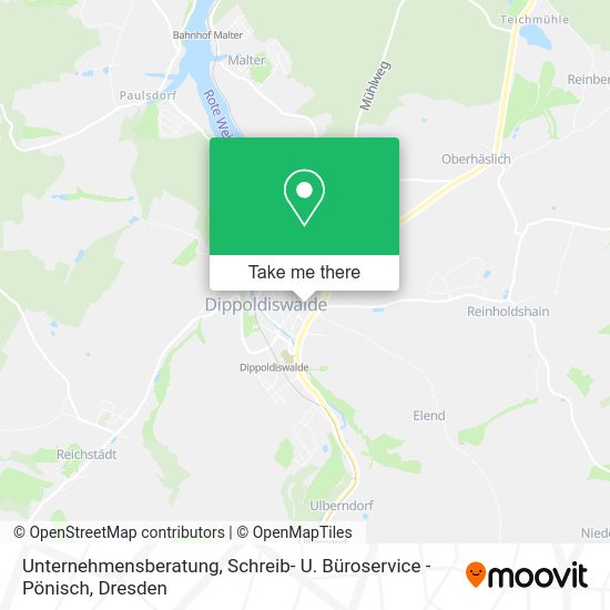 Карта Unternehmensberatung, Schreib- U. Büroservice - Pönisch