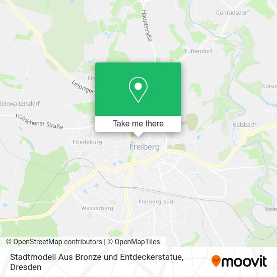 Карта Stadtmodell Aus Bronze und Entdeckerstatue