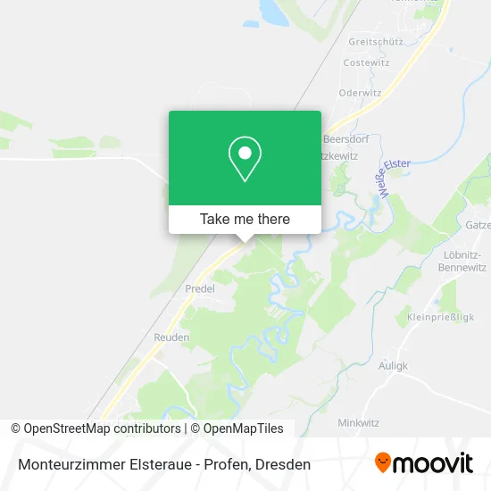 Карта Monteurzimmer Elsteraue - Profen