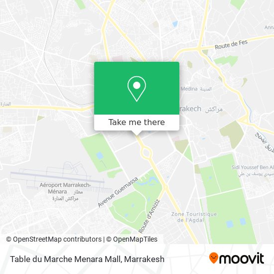 Table du Marche Menara Mall plan