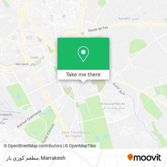 مطعم كوزي بار map