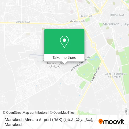 Marrakech Menara Airport (RAK) (مطار مراكش المنارة‎) map