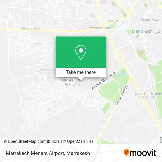 Marrakech Menara Airport map