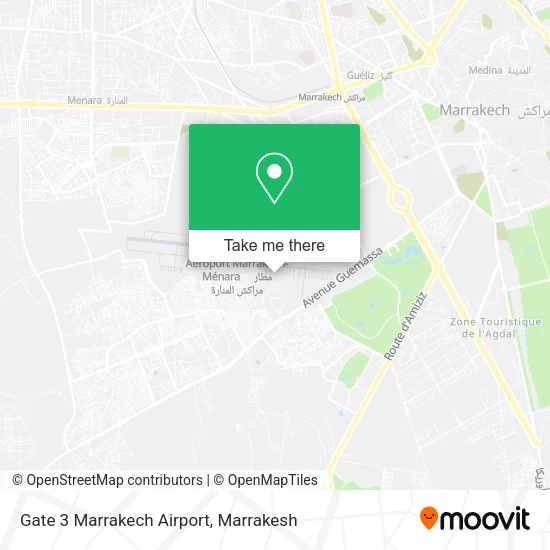 Gate 3 Marrakech Airport map