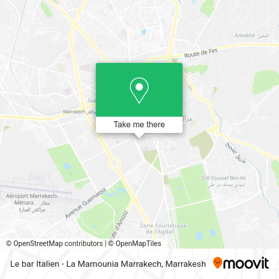 Le bar Italien - La Mamounia Marrakech map