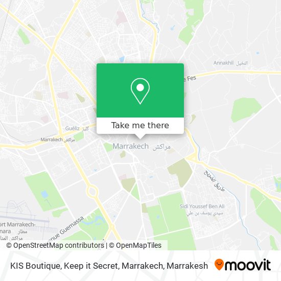 KIS Boutique, Keep it Secret, Marrakech map