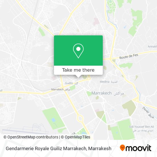 Gendarmerie Royale Guiliz Marrakech map